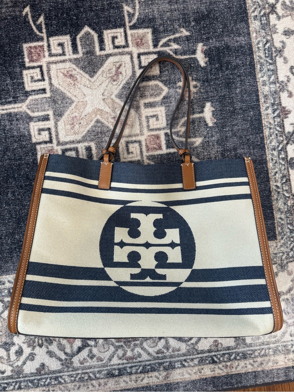 Tory Burch Ella Jacquard Stripe Tote l